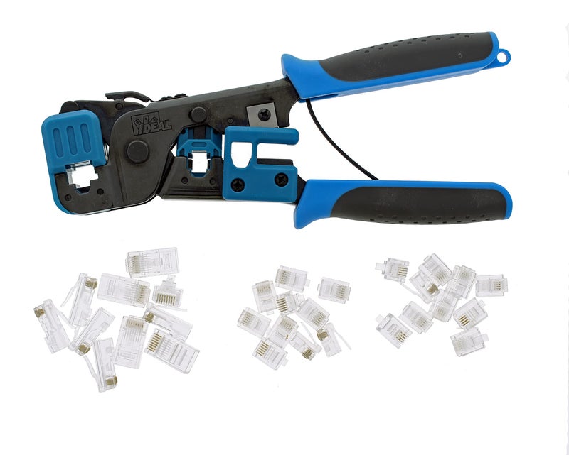 Ideal مجموعة الضغط IDEAL INDUSTRIES INC. 33-700 لتوصيلات CAT3/5e/6، RJ-45 (8P8C) و RJ-11 (6P6C، 6P4C، 6P2C) - Image 1
